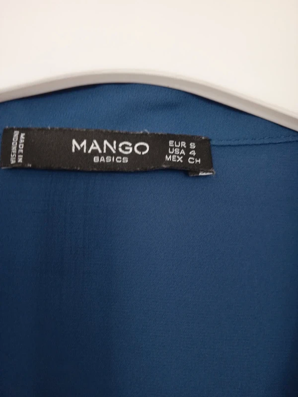 Lightweight, fluid, sheer blue Mango blouse size S – photo 4
